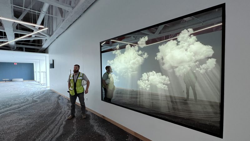 An image of LUCID, an installation by Adam Frank located at the Monroe Street Concourse of Glass City Convention Center in Toledo, Ohio.